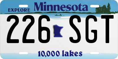 MN license plate 226SGT