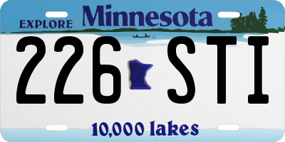 MN license plate 226STI