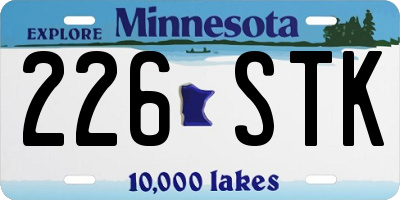 MN license plate 226STK
