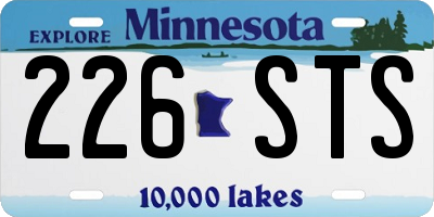 MN license plate 226STS