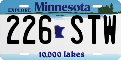 MN license plate 226STW