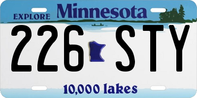 MN license plate 226STY