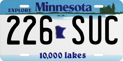 MN license plate 226SUC