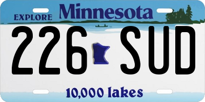 MN license plate 226SUD