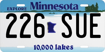 MN license plate 226SUE