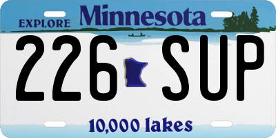 MN license plate 226SUP