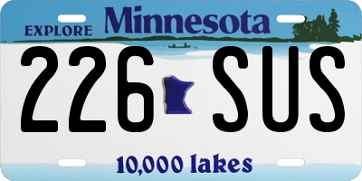 MN license plate 226SUS