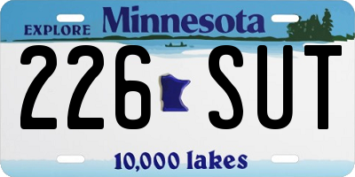 MN license plate 226SUT