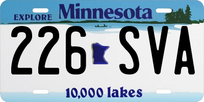 MN license plate 226SVA