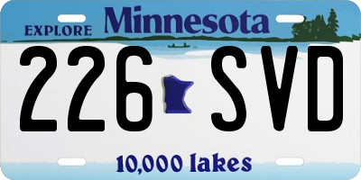 MN license plate 226SVD