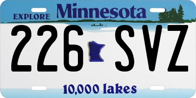 MN license plate 226SVZ