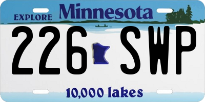MN license plate 226SWP