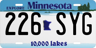 MN license plate 226SYG