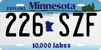 MN license plate 226SZF