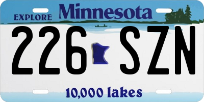MN license plate 226SZN