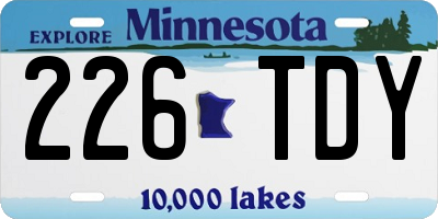 MN license plate 226TDY