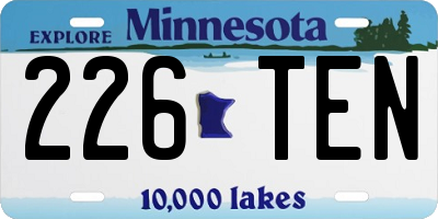 MN license plate 226TEN