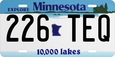 MN license plate 226TEQ