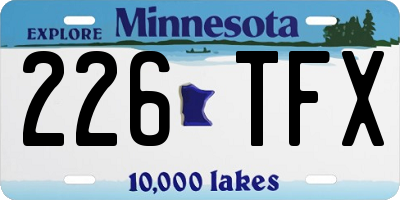 MN license plate 226TFX
