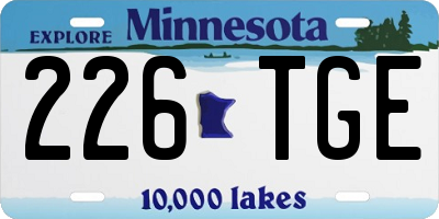 MN license plate 226TGE