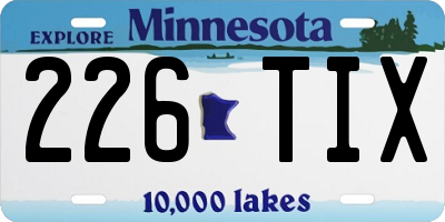 MN license plate 226TIX