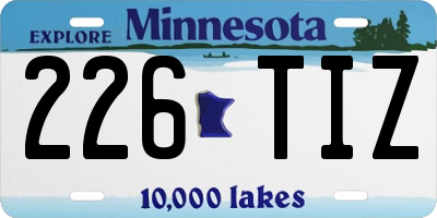 MN license plate 226TIZ