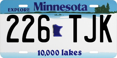 MN license plate 226TJK