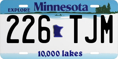 MN license plate 226TJM