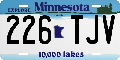 MN license plate 226TJV