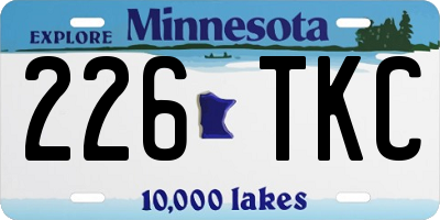 MN license plate 226TKC