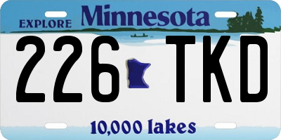 MN license plate 226TKD