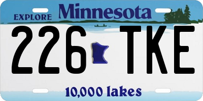 MN license plate 226TKE