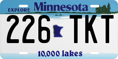 MN license plate 226TKT