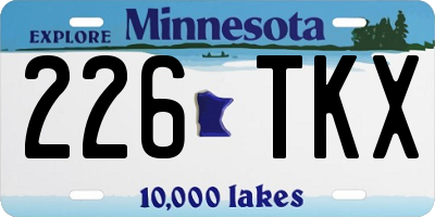 MN license plate 226TKX