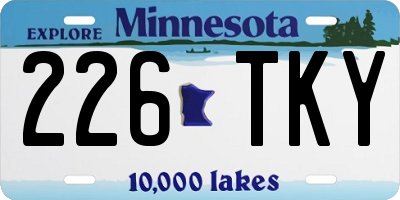 MN license plate 226TKY