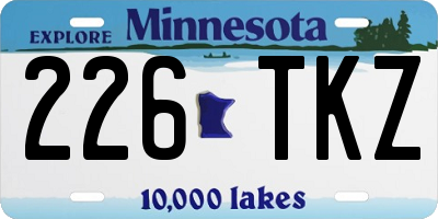 MN license plate 226TKZ