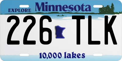 MN license plate 226TLK