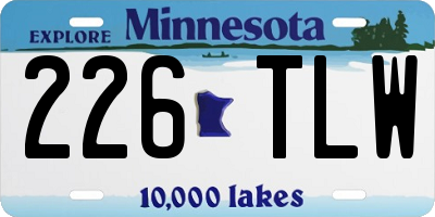 MN license plate 226TLW