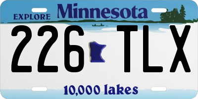 MN license plate 226TLX