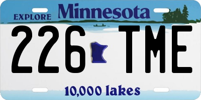 MN license plate 226TME