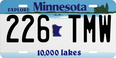 MN license plate 226TMW