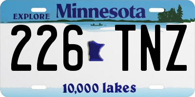 MN license plate 226TNZ