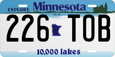 MN license plate 226TOB