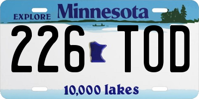 MN license plate 226TOD