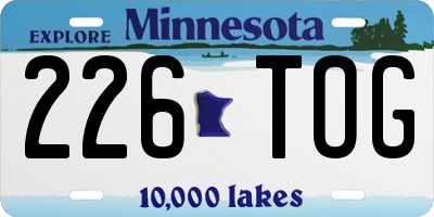 MN license plate 226TOG