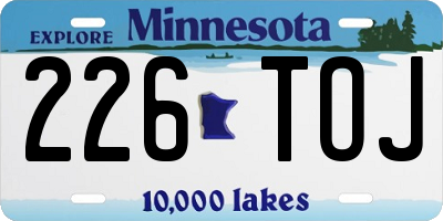 MN license plate 226TOJ