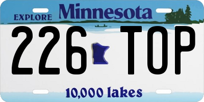 MN license plate 226TOP