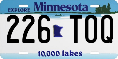 MN license plate 226TOQ