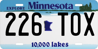 MN license plate 226TOX