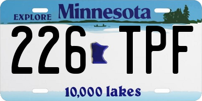 MN license plate 226TPF